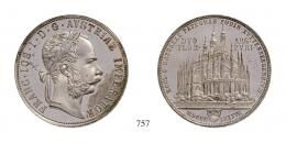 Ferenc József (1848-1916), 2 Forint, Ag, 1887, Kuttenberg<br>stempelfrisch aus polierter Platte 